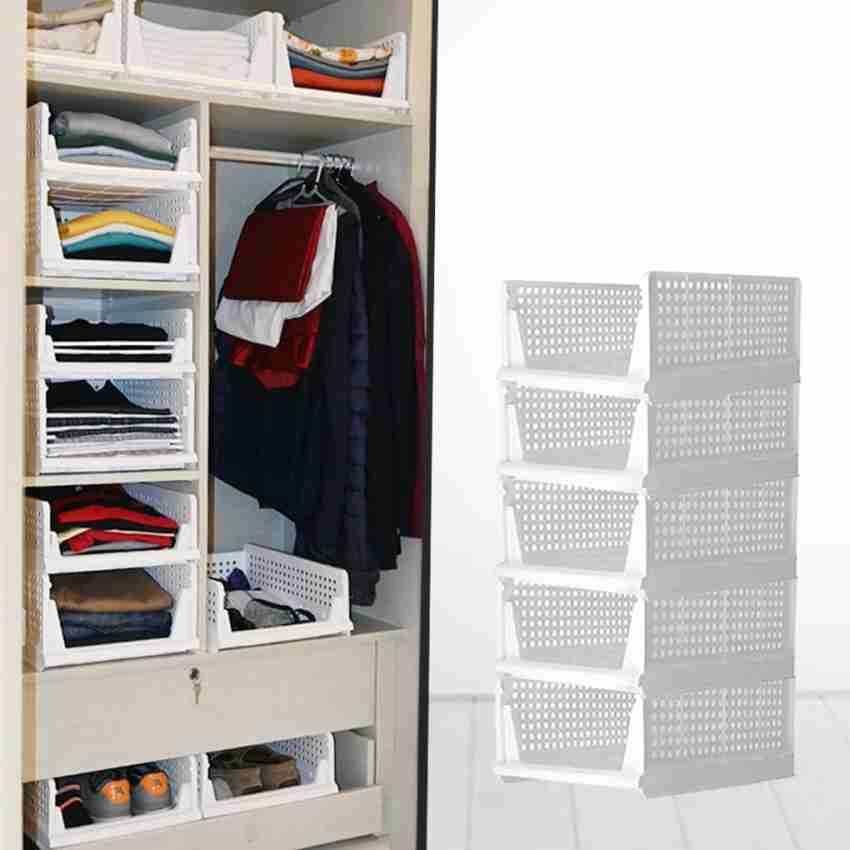 PAGALYetrade Cupboard Organizer for Clothes Multi Purpose Plastic Shelf  Clothes box(pack 4) PC Collapsible Wardrobe Price in India - Buy  PAGALYetrade Cupboard Organizer for Clothes Multi Purpose Plastic Shelf  Clothes box(pack 4)