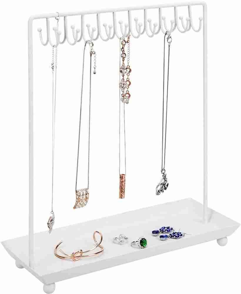 Indian Decor Metal Necklace Stand with Ring Tray White Regular Organizer Price in India Buy Indian Decor Metal Necklace Stand with Ring Tray White Regular Organizer online at Flipkart