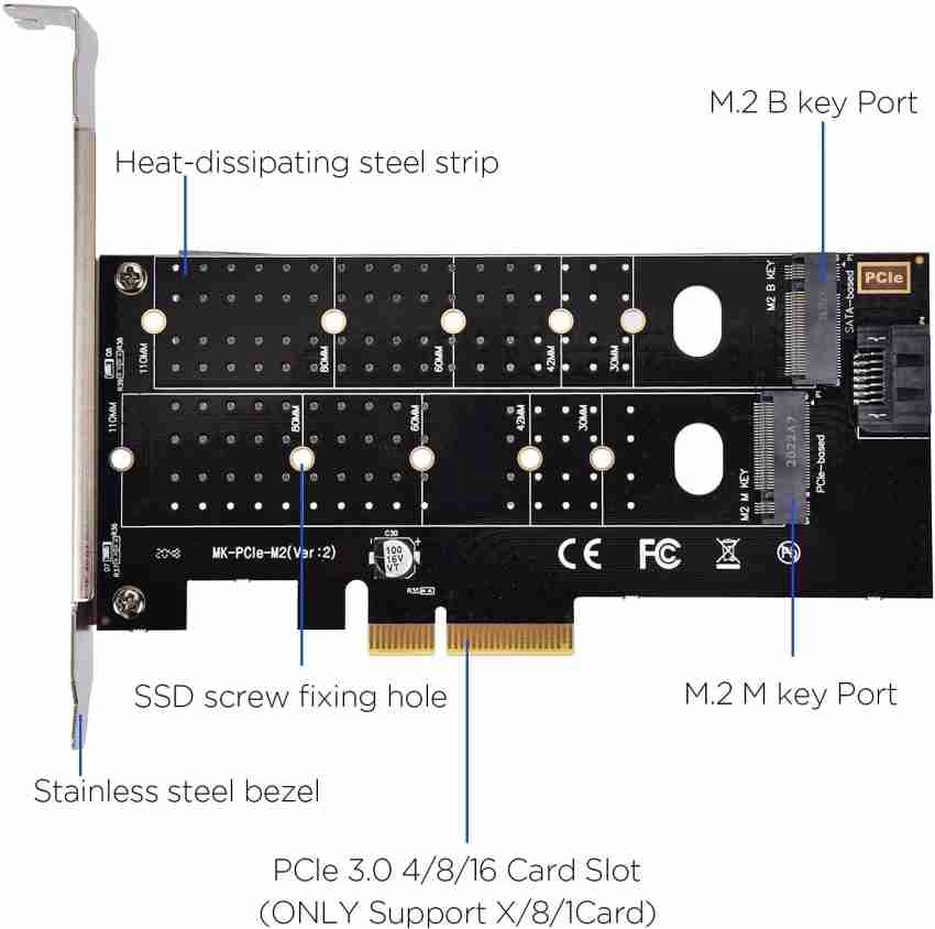 NVME to SATA Expansion Card M.2 to SATA Adapter M2 Connector Internal SSD  SATA 3