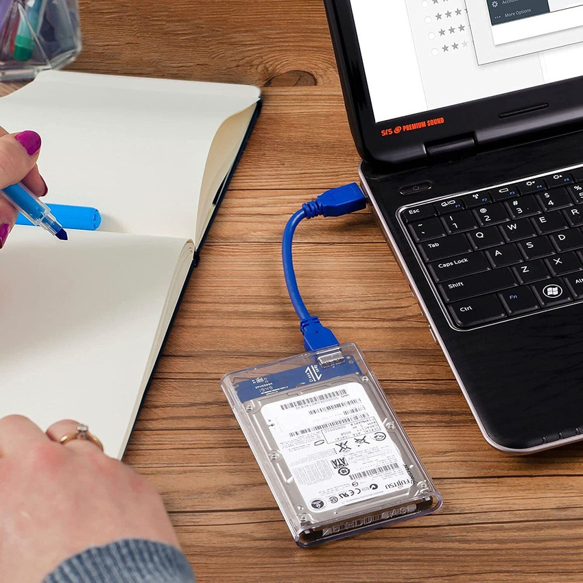 Enclosure laptop hard drive store