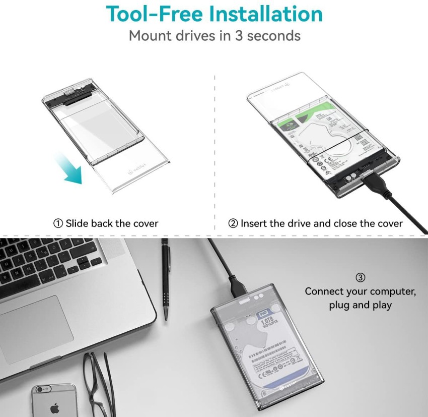 9.5mm External USB Case Enclosure For SATA Laptop Tray Load CD DVD