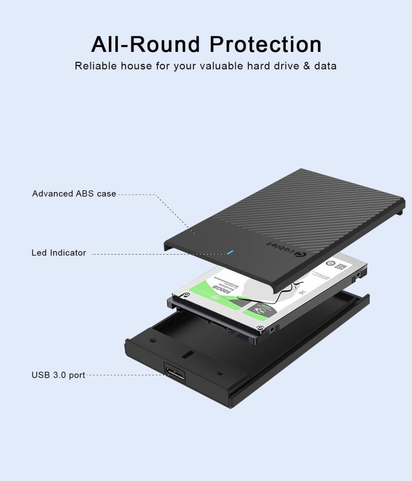 Cablet 2.5 Inch SATA USB 3.0 HDD/SSD Portable External Enclosure for 7mm  and 9.5mm 2.5 inch Hard drive enclosure Price in India - Buy Cablet 2.5  Inch SATA USB 3.0 HDD/SSD Portable