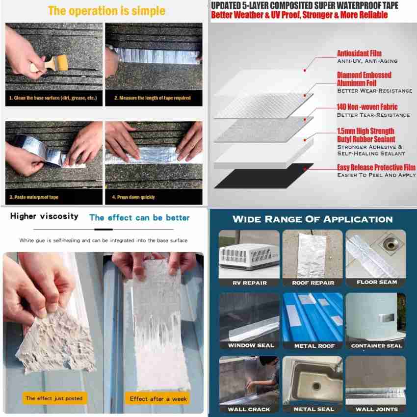 MAKPHALT Butyl Rubber Aluminium Foil Coated Waterproof tape (100