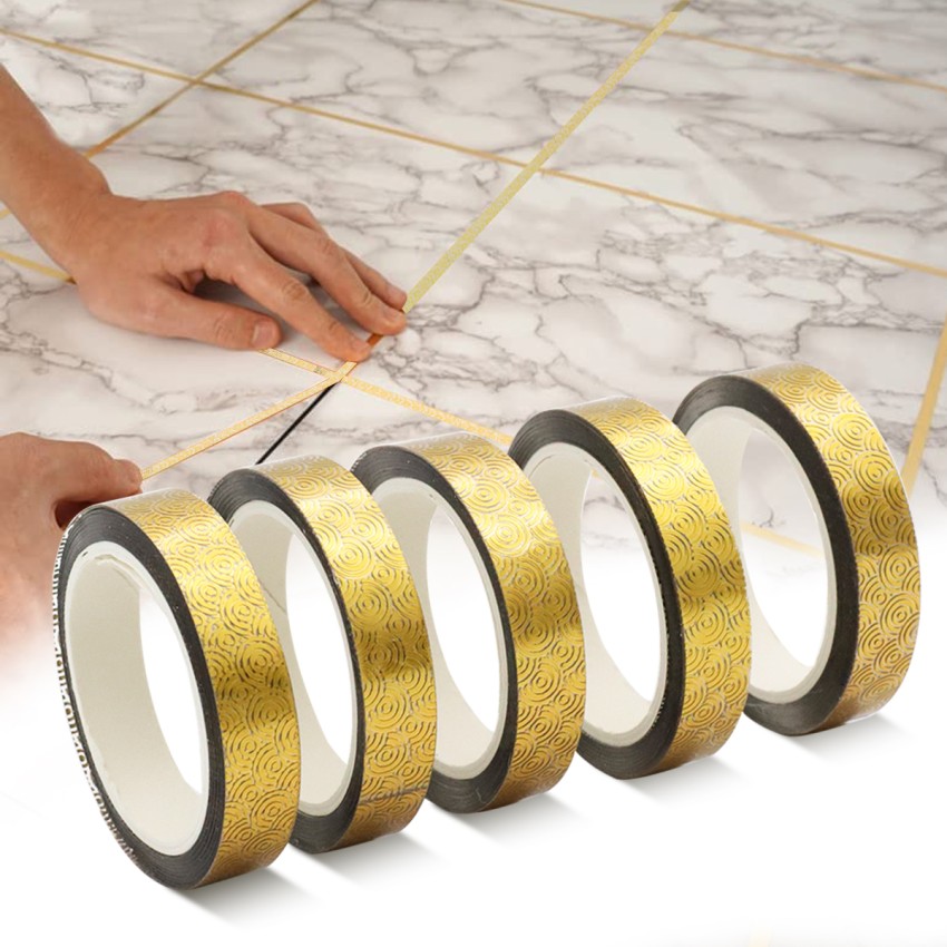 HASTHIP Roll Golden Tile Gap Tape Waterproof, 5M/Per Roll, Home Tile  Sticker 11.1 cm Floor Marking Tape Price in India - Buy HASTHIP Roll Golden  Tile Gap Tape Waterproof, 5M/Per Roll, Home