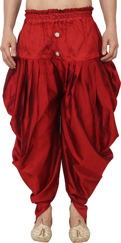 Solid Silk Regular Fit Men's Harem Pants