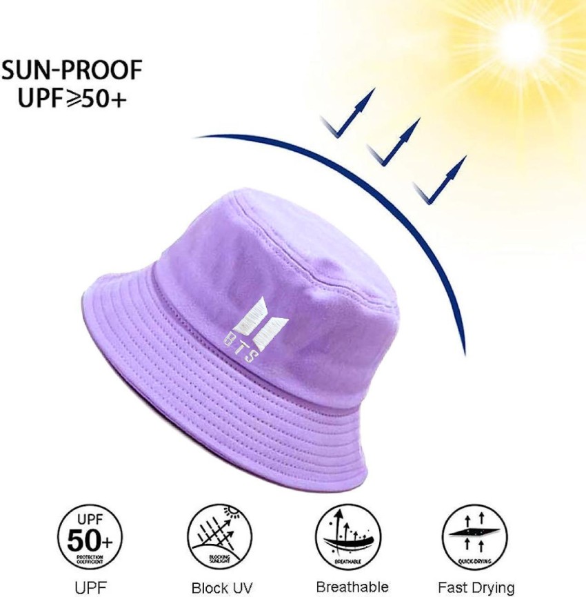 Fasholic Bts Bucket Hat Stylish Cotton Hat Lightweight Outdoor Summer Beach Unisex Hat