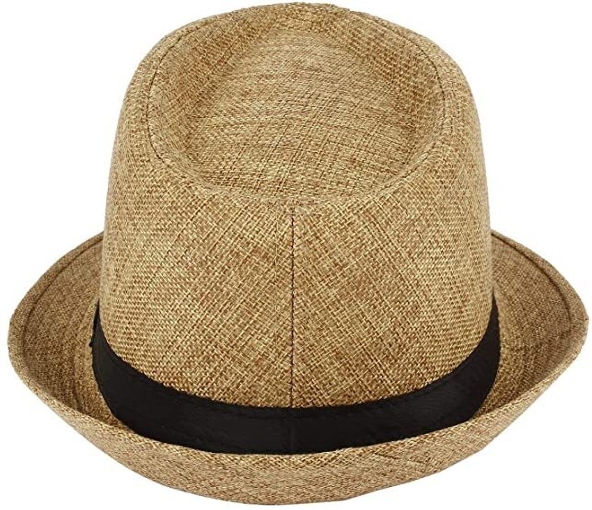 Shivmedicos Men'S Jute Hat, Fashionable Men Goa Beach Caps, Sun Protection Cowboy Hat