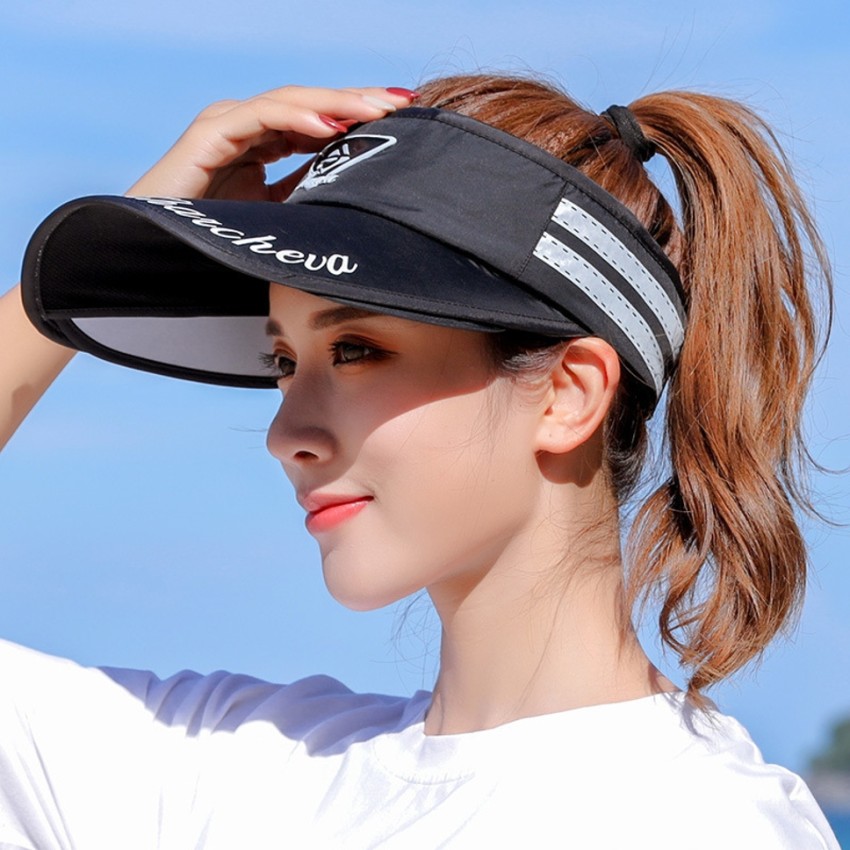 AlexVyan Retractable Extra Wide Brim Open Top Sun Visor Hat,UV
