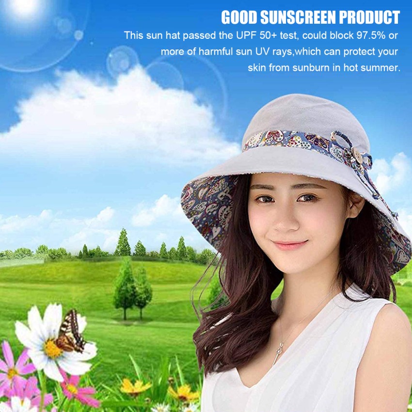 Sannidhi Womens Sun Hat,Both Sides Wear,Upf 50+ Beach Garden Hat Foldable Wide Brim