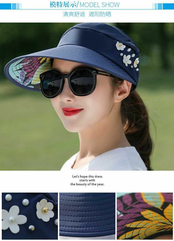 Frackson Sun Visor Hats for Women UV Protection Wide Brim Summer Cap for Girls Hat UV Protection Bre
