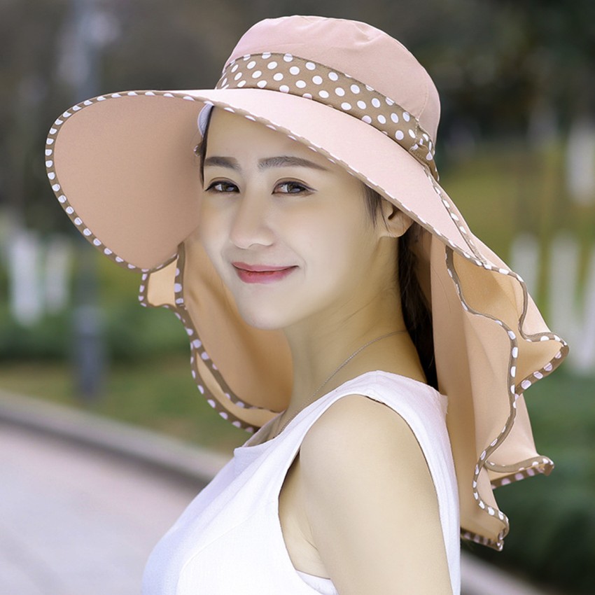 PALAY Women's Sun Hats Outdoor Ponytail UV Protection Wide Brim Foldable  Mesh Beach Hiking Fishing Cap