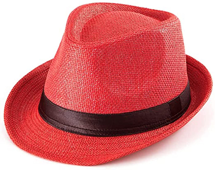 Adorazone Boy s Girl s Straw Fedora Short Brim Hat 6 24months
