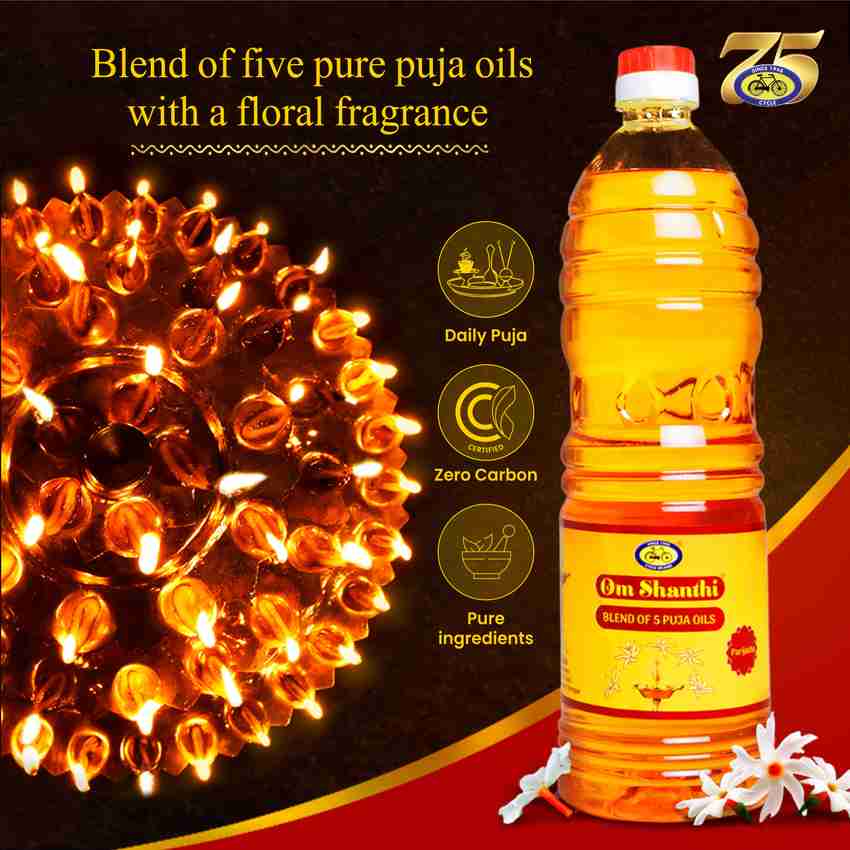 Cycle Om Shanthi Pure Puja Oil Blend of 5 Puja Oils Parijatha