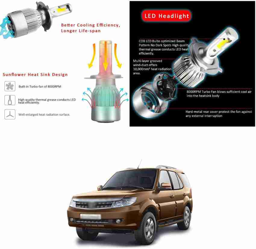 XZRTZ LED LIGHT Car Headlight Bulbs Car Headlight/Fog Lights/DRL For T-ata  S-afari Headlight Car, Motorbike LED for Tata (12 V, 55 W) Price in India -  Buy XZRTZ LED LIGHT Car Headlight