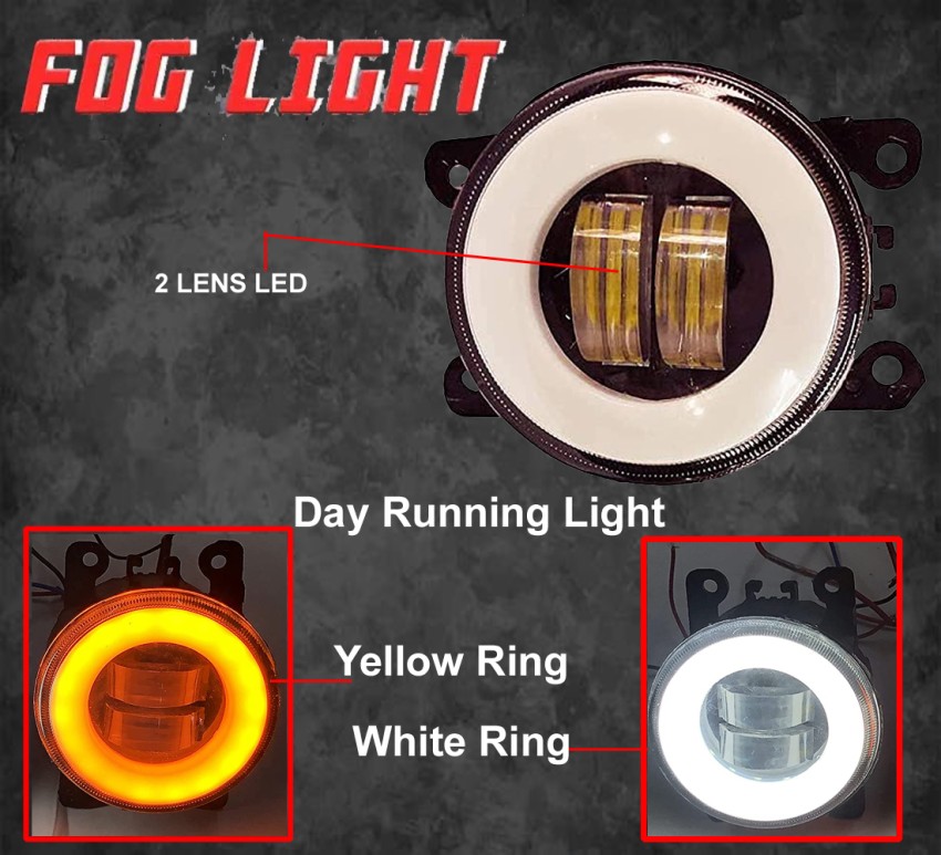 Autofasters Car Led Projector Fog Light with Yellow/Blue DRL