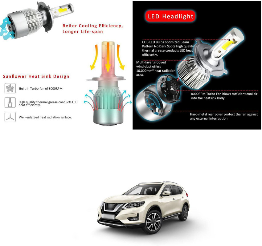 Nissan rogue led headlights sale