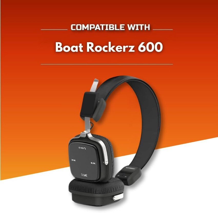 Crysendo Memory Foam Protein Leather Cushions Compatible with Boat Rockerz 600 Cushion Over The Ear Headphone Cushion