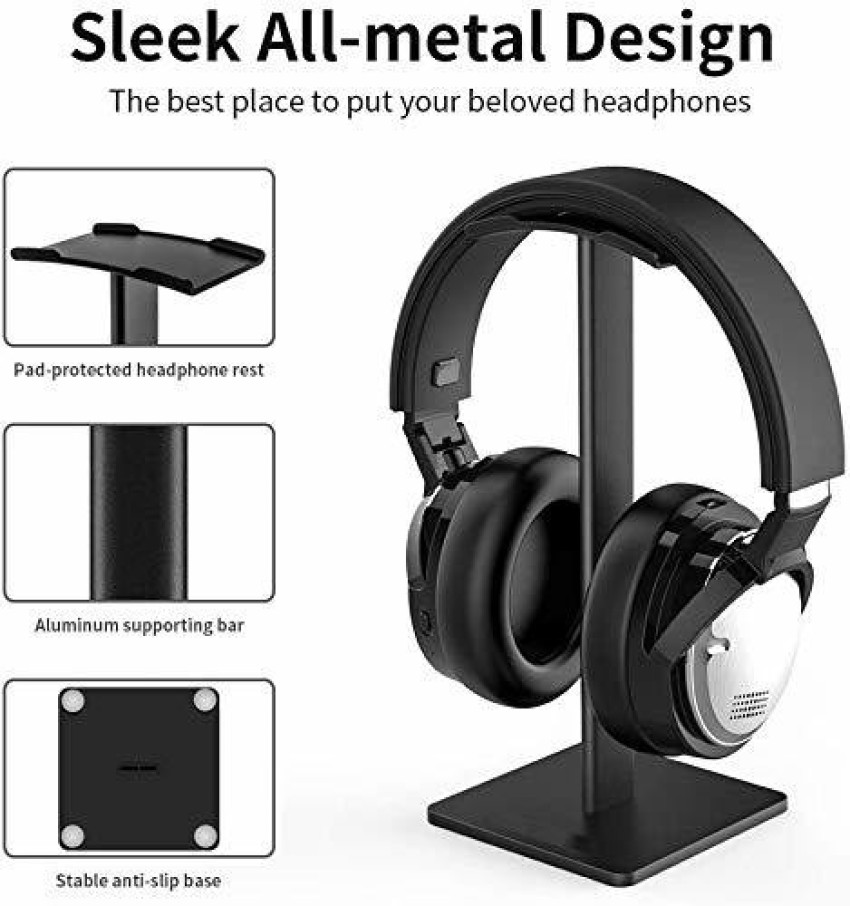 1pc Headphone Stand, Headset Holder, Gaming Headset Holder with Aluminum  Supporting Bar Flexible Headrest Anti-Slip Earphone Stand for All  Headphones