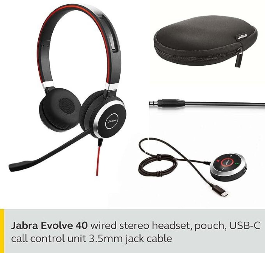 Jabra Evolve 40 UC Wired Over the Ear Headset Bluetooth Headset