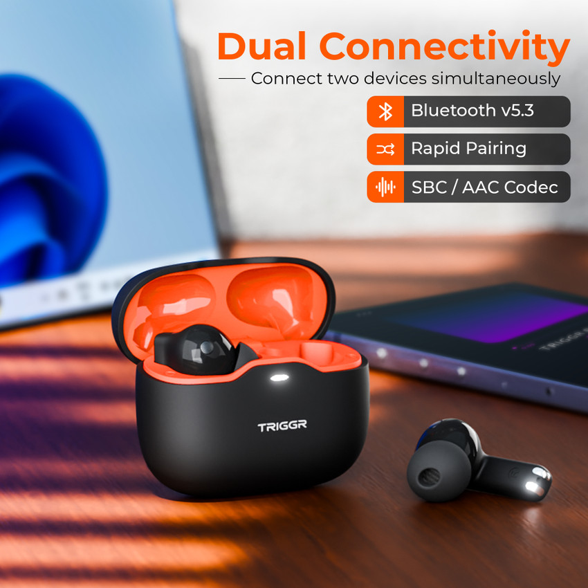 TRIGGR Apex S2 with Dual Pairing 60H Battery Quad Mic ENC Rapid Pair Rubber Finish Bluetooth