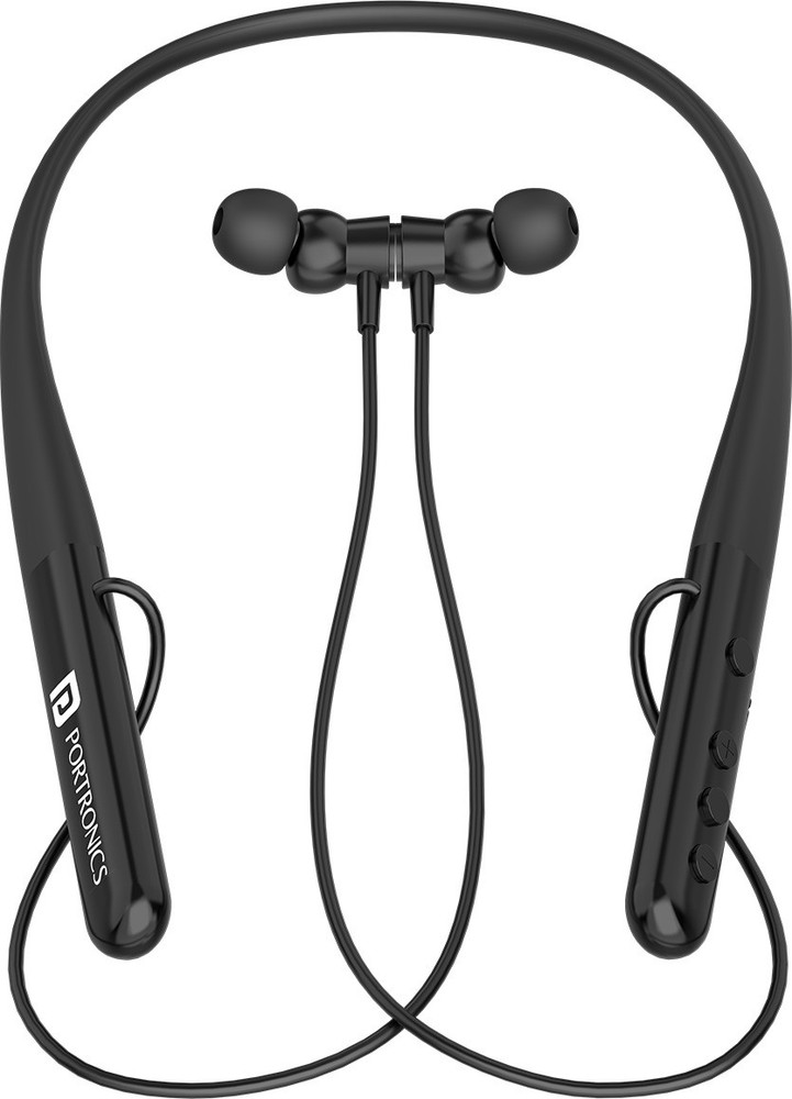 Portronics Harmonics Z4 Wireless Neckband Earphones 30Hrs Playtime Mic Magnetic Latch Bluetooth Headset