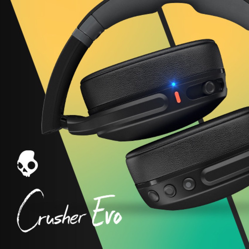 Skullcandy Crusher Evo Wireless Headphones with Microphone 40 Hour Battery Life Extra Bass Bluetooth Headset