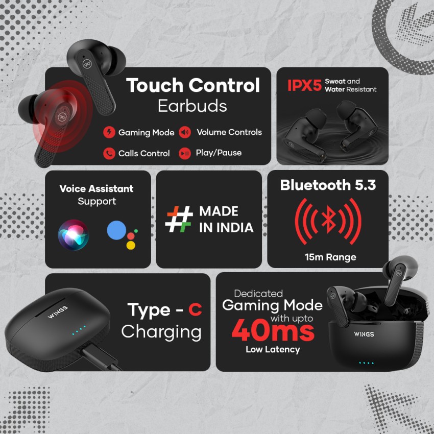 Wings best sale touch earbuds