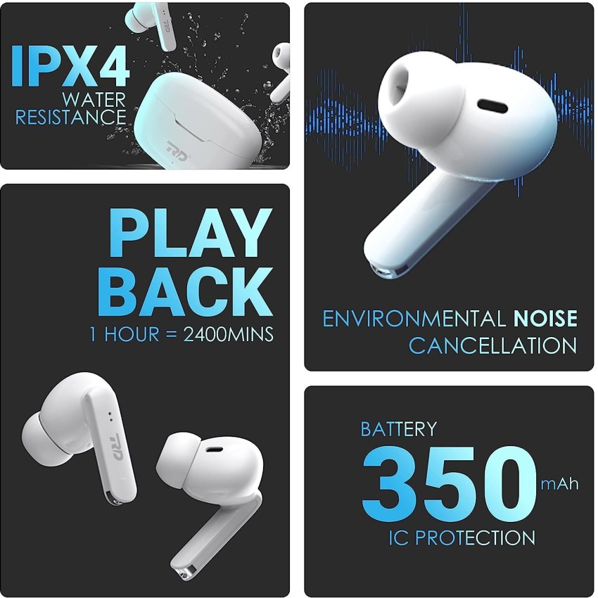 RD WS-130 TWS Earbuds with 13mm Drivers, 40 Hours Playback Time