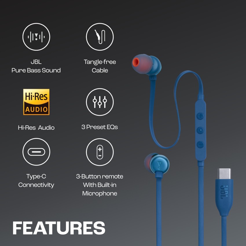 JBL Tune 310C Hi Res Audio with DAC 3 Button EQ Compatible with USB C Devices Wired Price in India Buy JBL Tune 310C Hi Res Audio with DAC 3 Button EQ