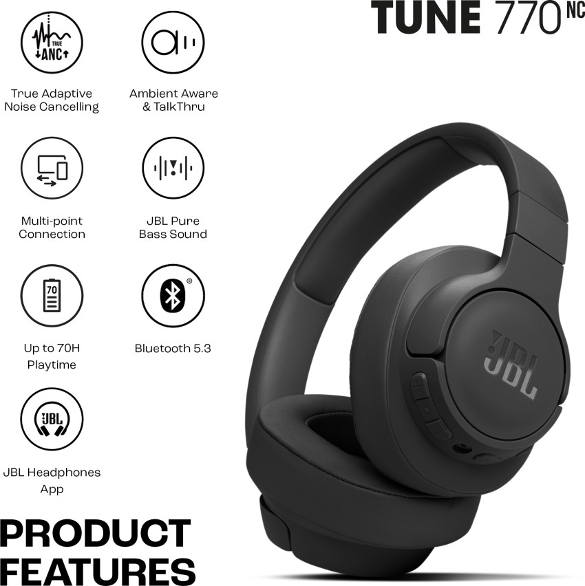 Buy JBL LIVE 770NC Bluetooth Headset with Mic (Upto 65 Hours