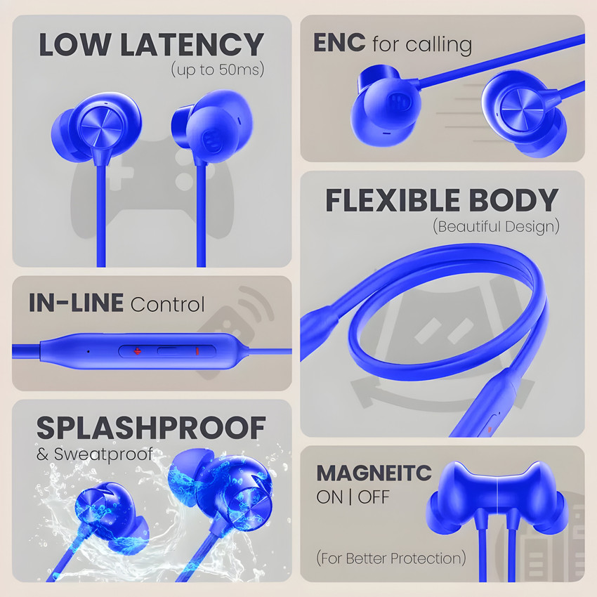MR.NOBODY 70Hours Playtime,Waterproof,Wireless Neckband