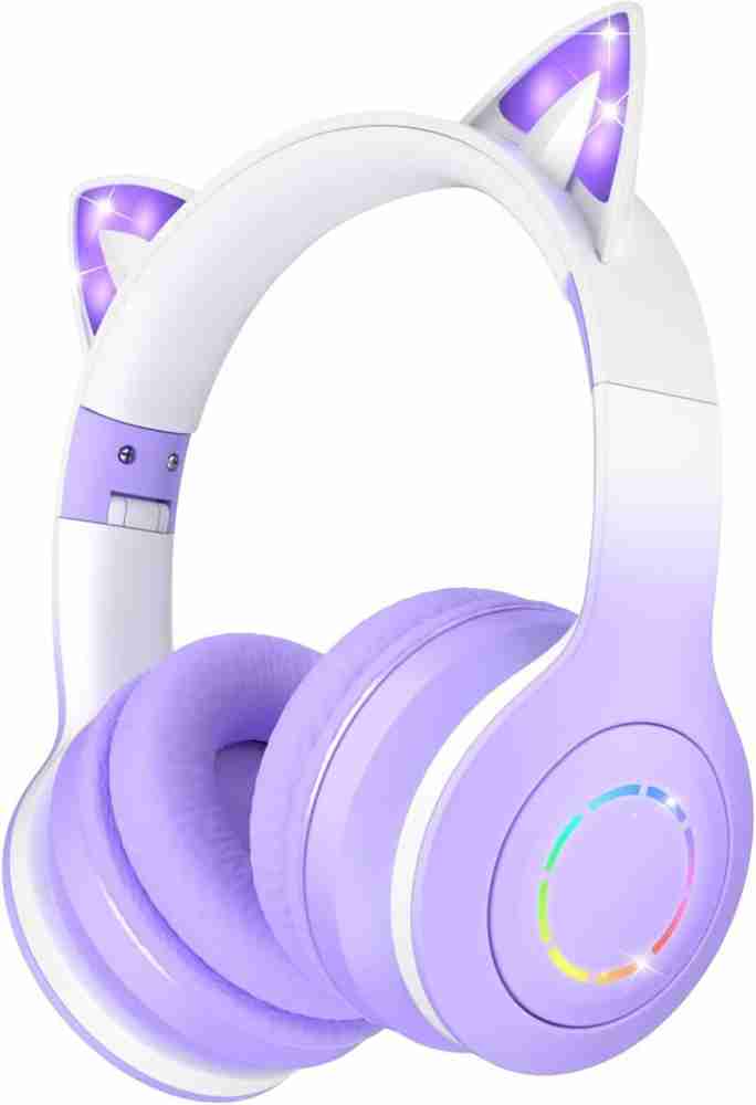 DAEMON Cat Kids Bluetooth Headphones for Girls Foldable Headset
