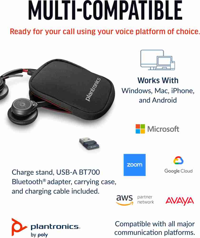 poly Voyager Focus 2 UC USB C Headset with Stand Bluetooth Headset