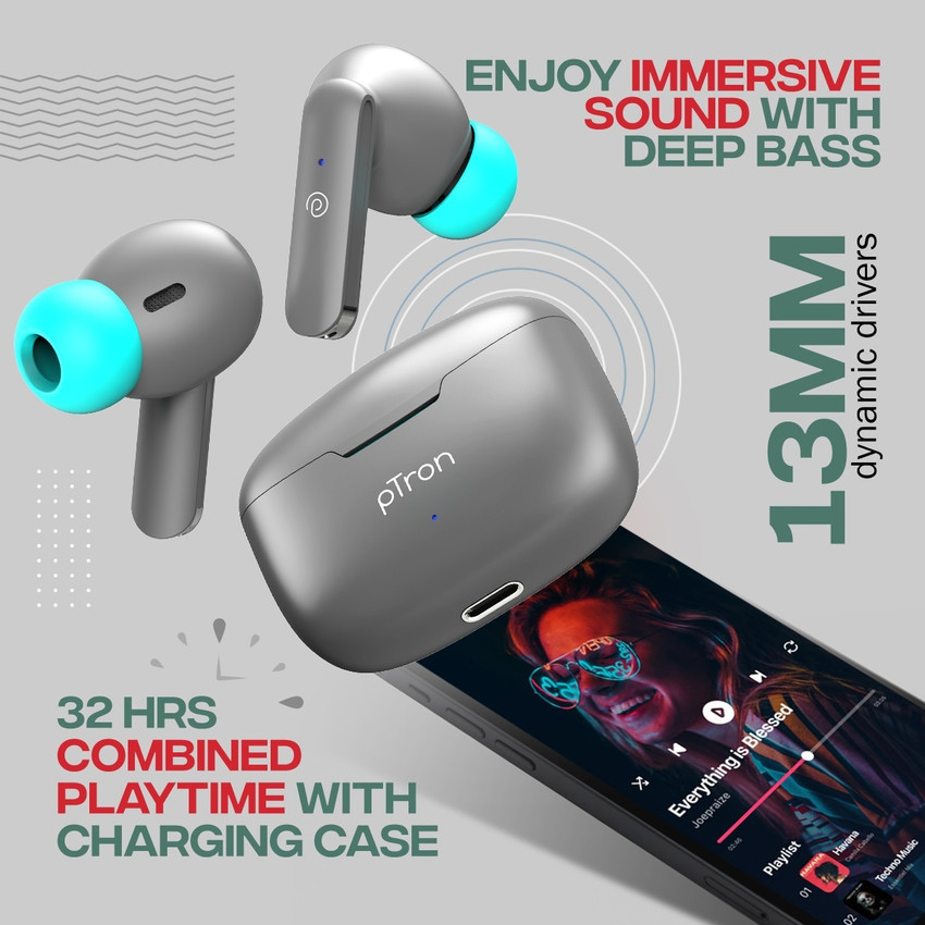 Bluetooth Headphones Ptron Bassbuds Urban Price Wireless Bluetooth