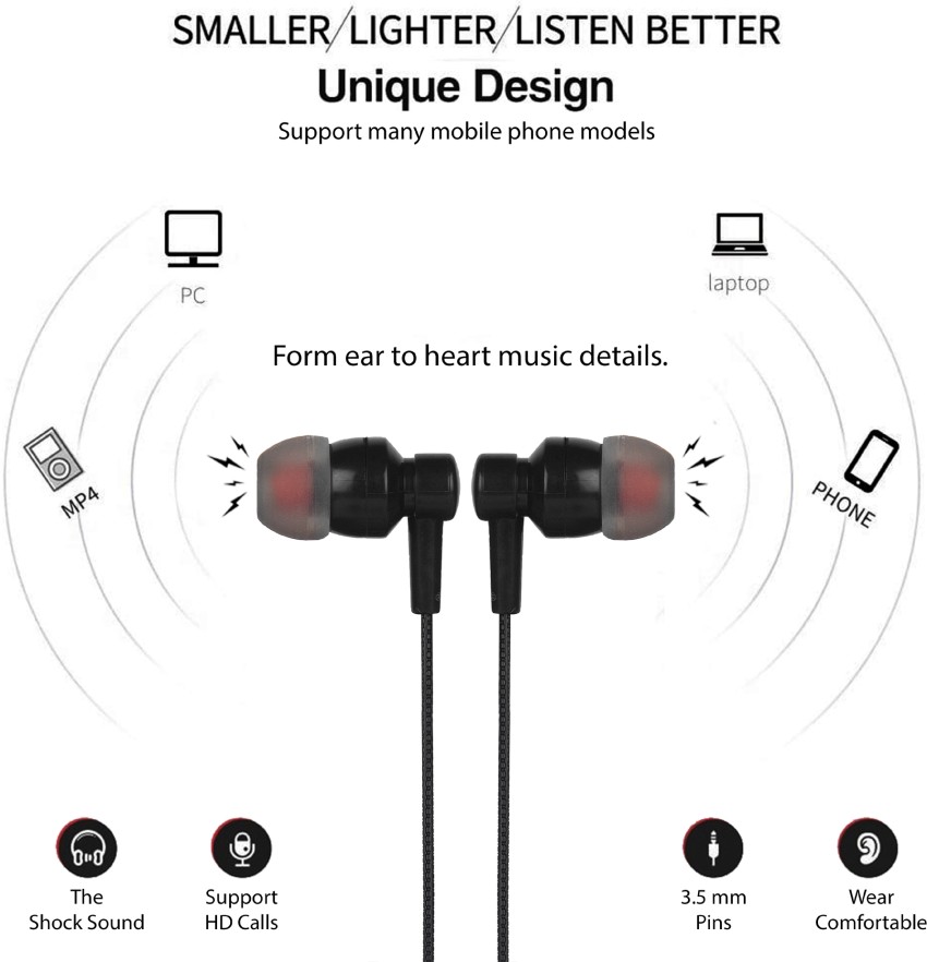 Hitage COMBO EARPHONE Hp 349 BLK WHT WIRED STEREO HEADSET WITH MIC