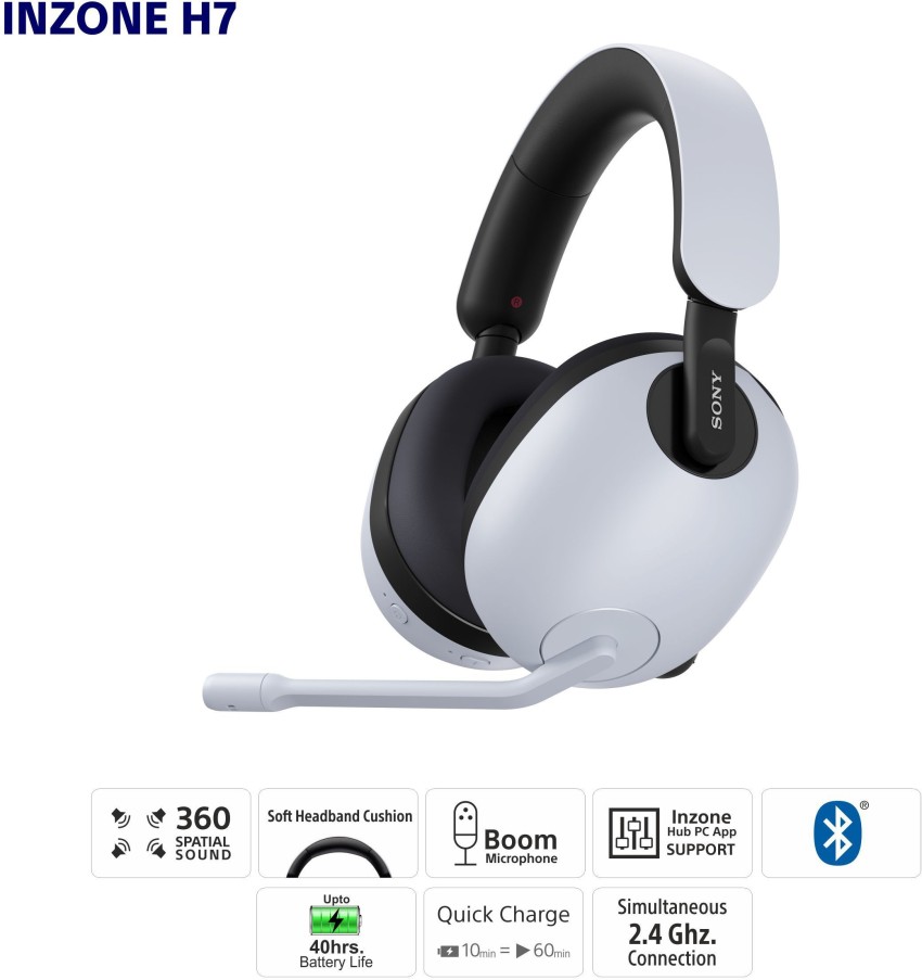 SONY INZONE H7 WH-G700 with 360 Spatial Sound / 40Hrs Playtime Wireless  Gaming Bluetooth Price in India - Buy SONY INZONE H7 WH-G700 with 360  Spatial Sound / 40Hrs Playtime Wireless Gaming