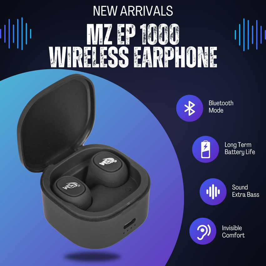 Mz Quality Talk MZ EP 1000 Wireless Earpods Best Earpods Bluetooth Gaming Price in India Buy Mz Quality Talk MZ EP 1000 Wireless Earpods Best Earpods Bluetooth Gaming Online Mz