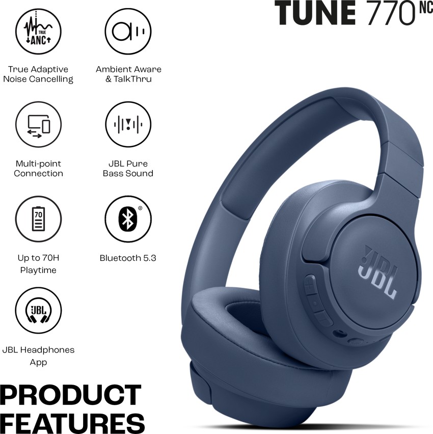JBL Tune 770NC Active Noise Cancelling, 70Hr Playtime, Fast Pair