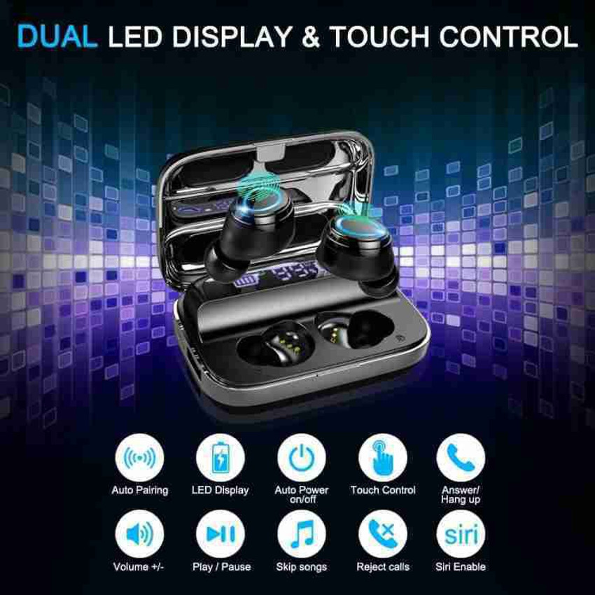 True wireless earphones with lcd display magnetic online charging case