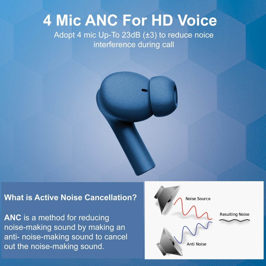 Tubes ANC Earbuds 23DB (+3), Wireless Earphones With 4 Mic Bluetooth Gaming  Headset Price in India - Buy Tubes ANC Earbuds 23DB (+3), Wireless Earphones  With 4 Mic Bluetooth Gaming Headset Online - Tubes 