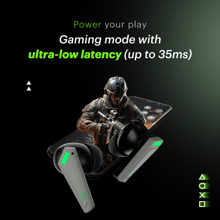 Noise Buds Combat Z with 50 Hours Playtime, Ultra-low Latency(35ms), Quad Mic ENC Bluetooth Noise Buds Combat Z with 50 Hours Playtime, Ultra-low Latency(35ms), Quad Mic ENC Bluetooth