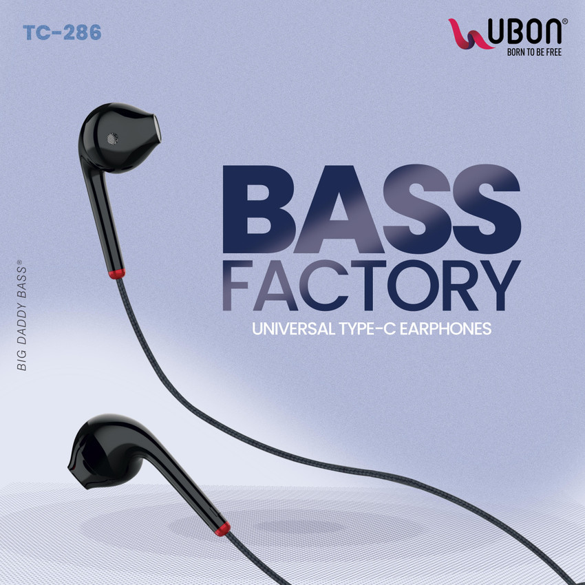Ubon Type C Wired Earphones TC 286 Bass with Mic Wired Headset Wired Headset