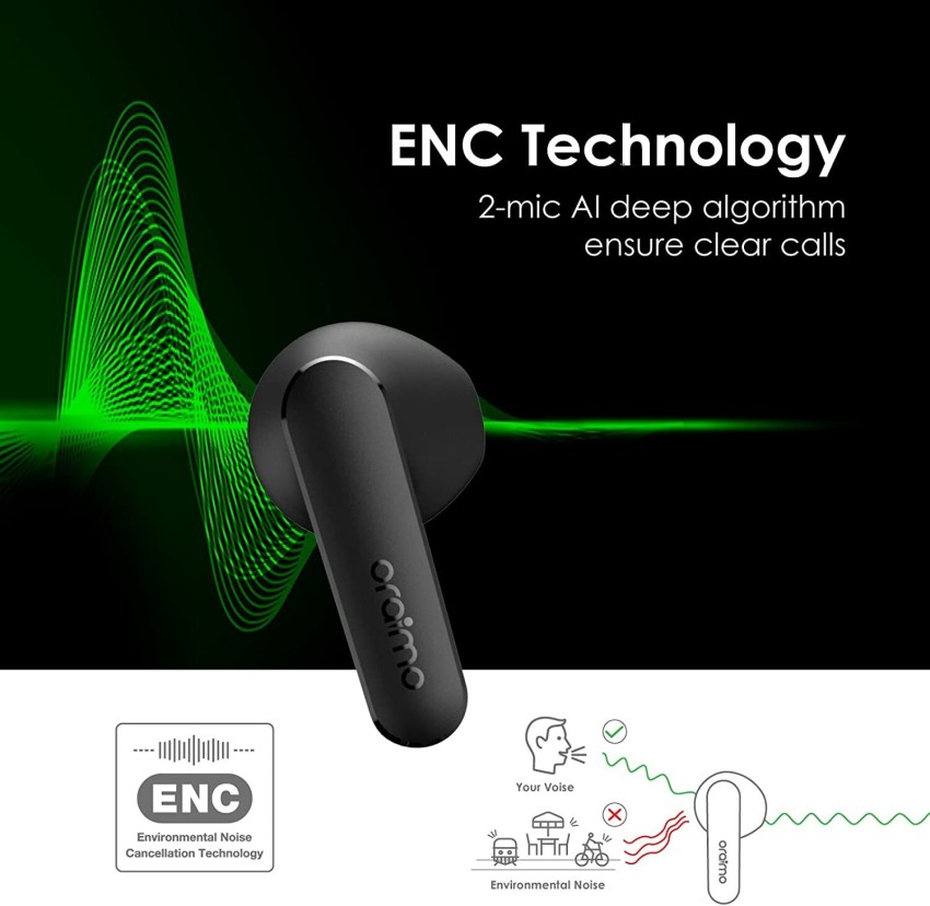 oraimo Riff 2 4-mic ENC Clear in Calls 30-hour Playtime App True