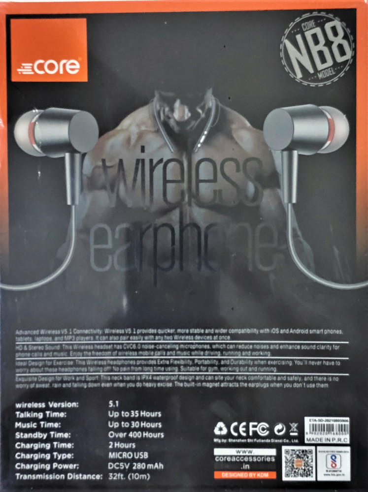 CORE NB 8 30 Hours Bluetooth Headset Price in India Buy CORE NB