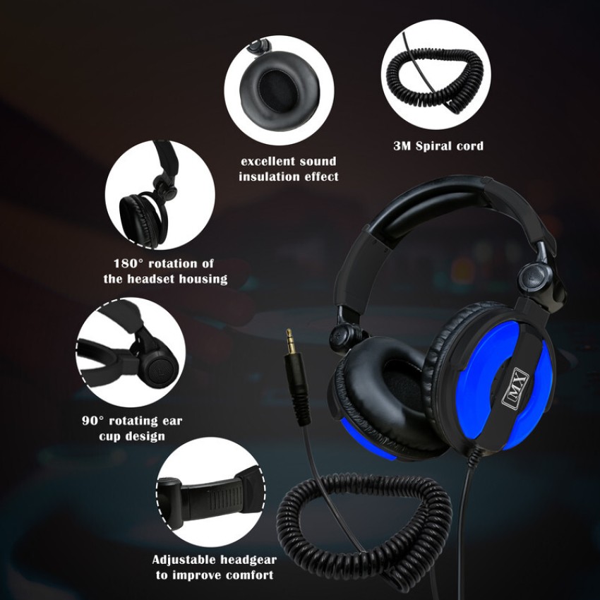 MX DJ Headphones with Swivelling Ear Cups Included Carry Bag DJ