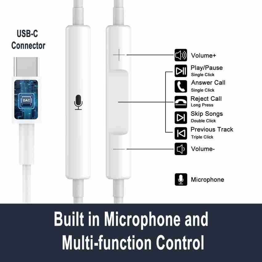 X88 Pro Type C wired earphones for music lovers With Woofer For