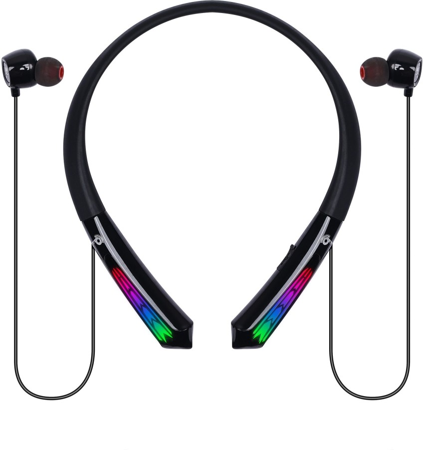 PunnkFunnk Wireless earphone anti lost RGB Light Neck strap strong