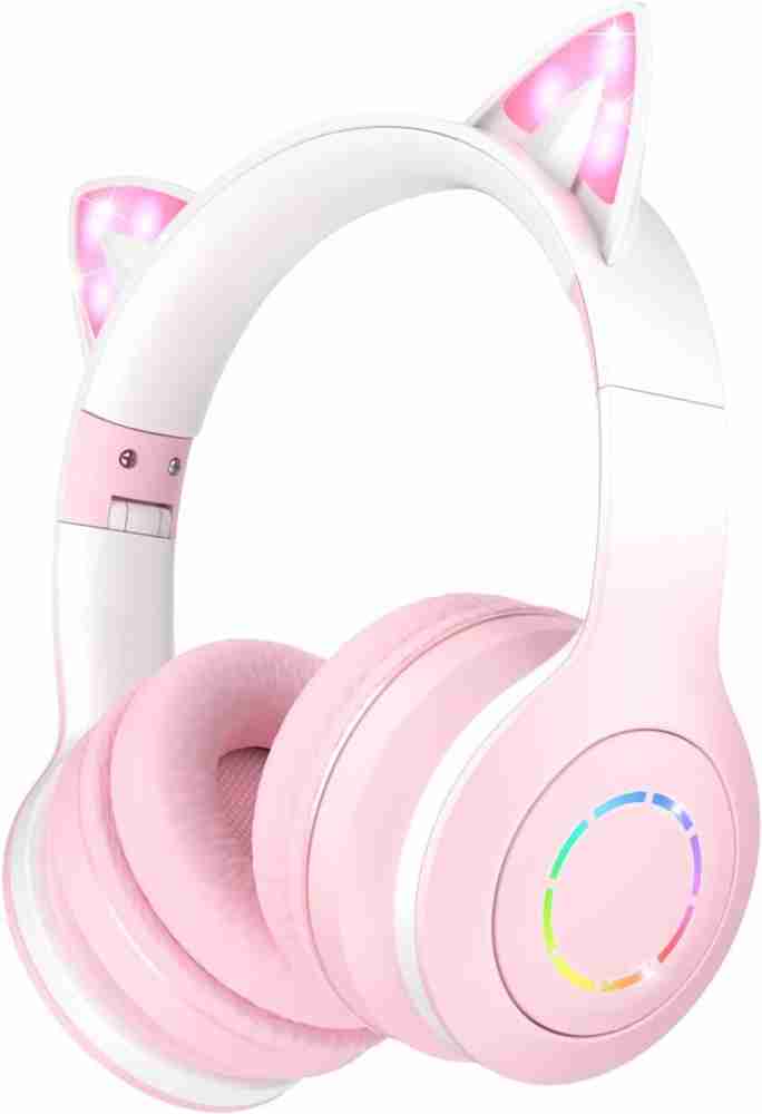DAEMON Cat Kids Bluetooth Headphones for Girls Foldable Headset