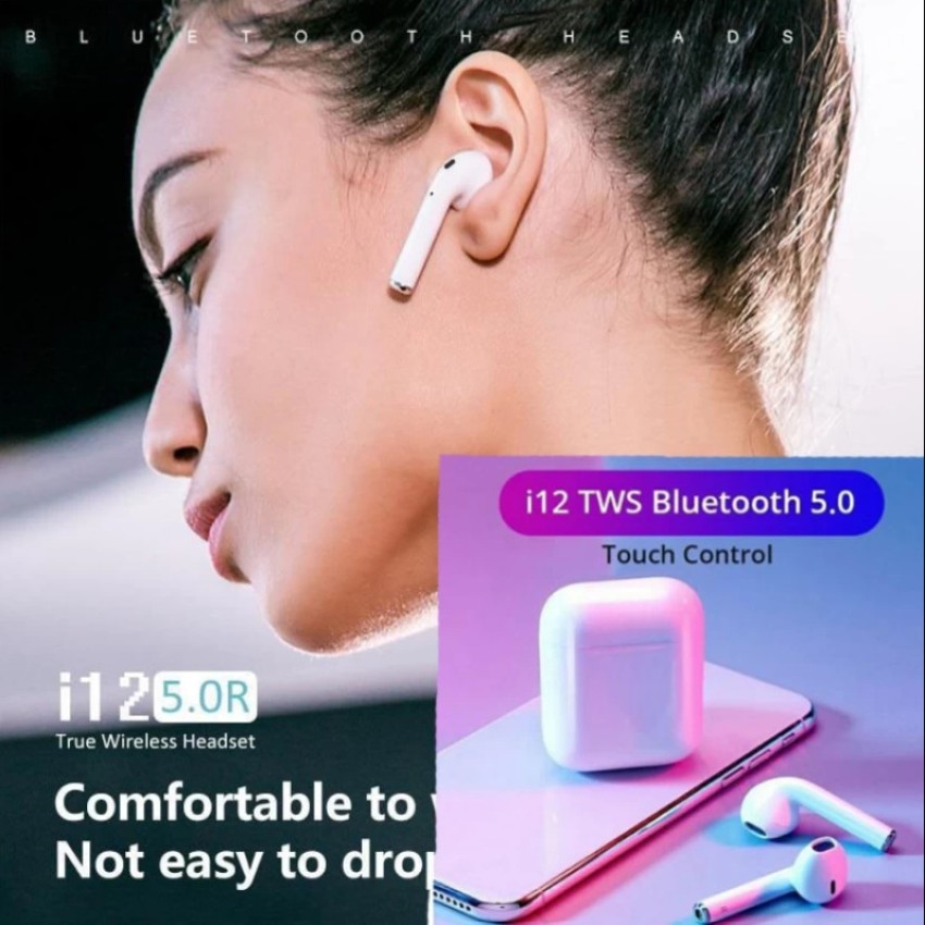 Bluetooth earphones online i12