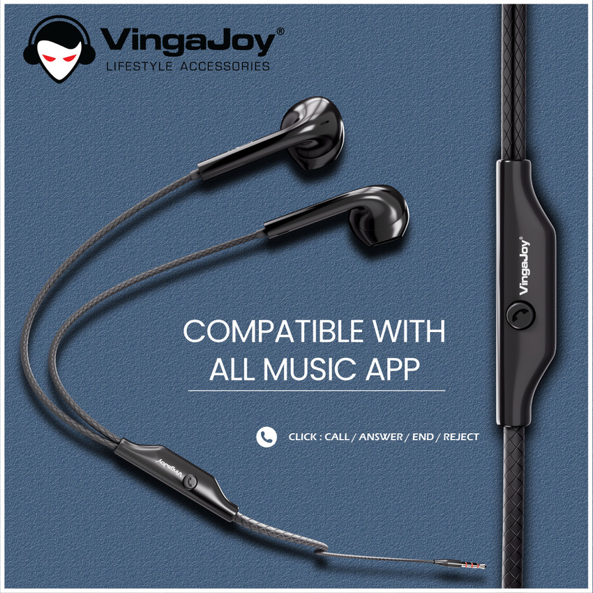 Vingajoy Tanglefree Cord AUDIOG VJ 980 Champ Earphone Wired
